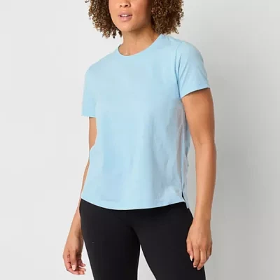 Xersion Womens Cotton Crew Neck Short Sleeve T-Shirt Tall