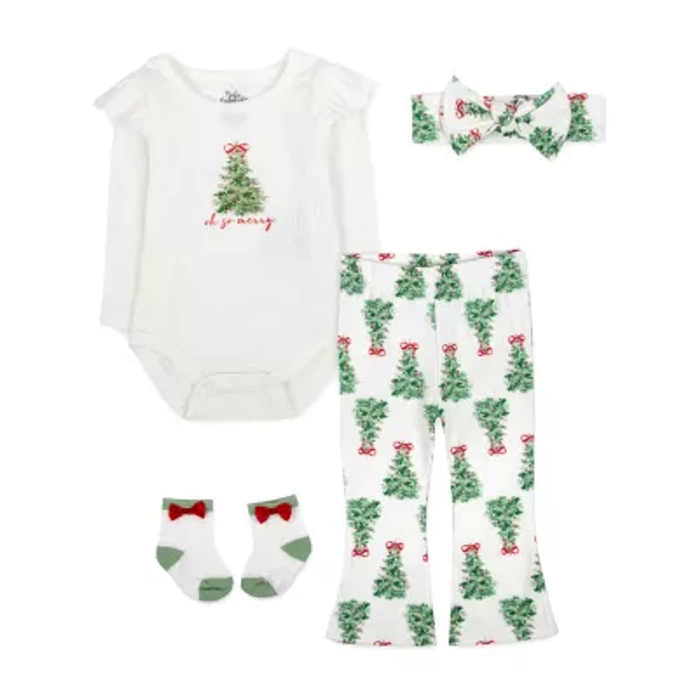 Baby Essentials Oh So Merry Girls 4-pc. Clothing Set