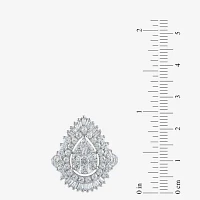 (G / Si2) 21.5MM Lab Grown Diamond 14K White or Yellow Gold Pear Cluster Band