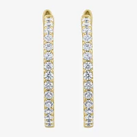 2 CT. T.W. Genuine White Diamond 14K White or Yellow Gold 26.6mm Hoop Earrings