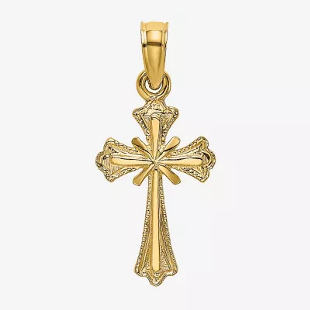 Womens 10K Gold Cross Pendant