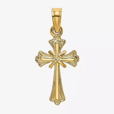 Womens 10K Gold Cross Pendant