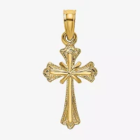 Womens 10K Gold Cross Pendant