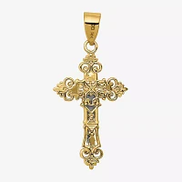 Crucifix Unisex Adult 10K Two Tone Gold Pendant