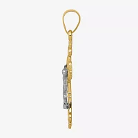 Crucifix Unisex Adult 10K Two Tone Gold Pendant