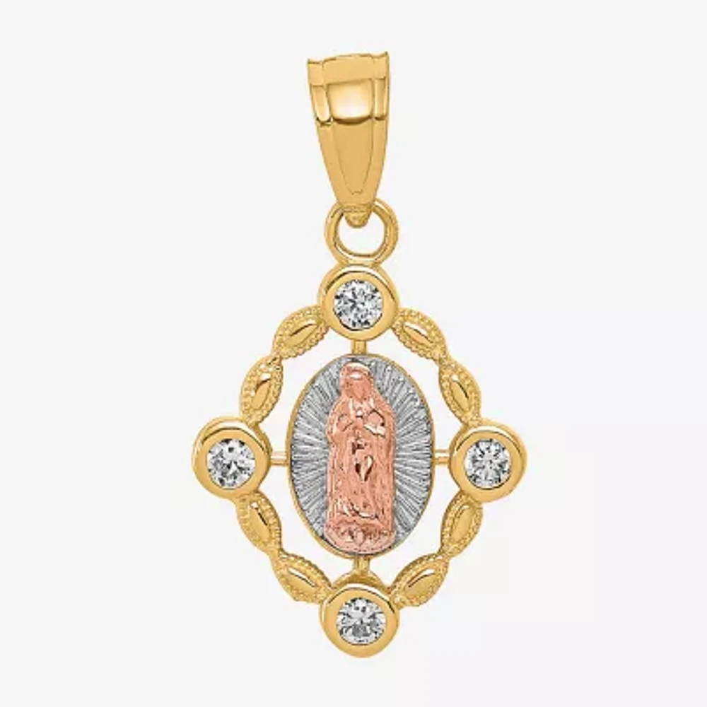 Our Lady Of Guadalupe / Nuestra Seãƒâ‘Ora De Guadalupe Womens Cubic Zirconia 10K Two Tone Gold Pendant