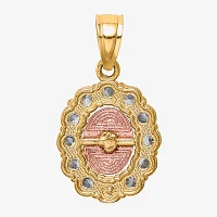 Our Lady Of Guadalupe / Nuestra Señora De Guadalupe Womens Cubic Zirconia 10K Two Tone Gold Pendant