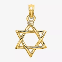 Star Of David Unisex Adult 10K Gold Star Pendant