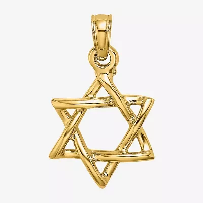 Star Of David Unisex Adult 10K Gold Star Pendant