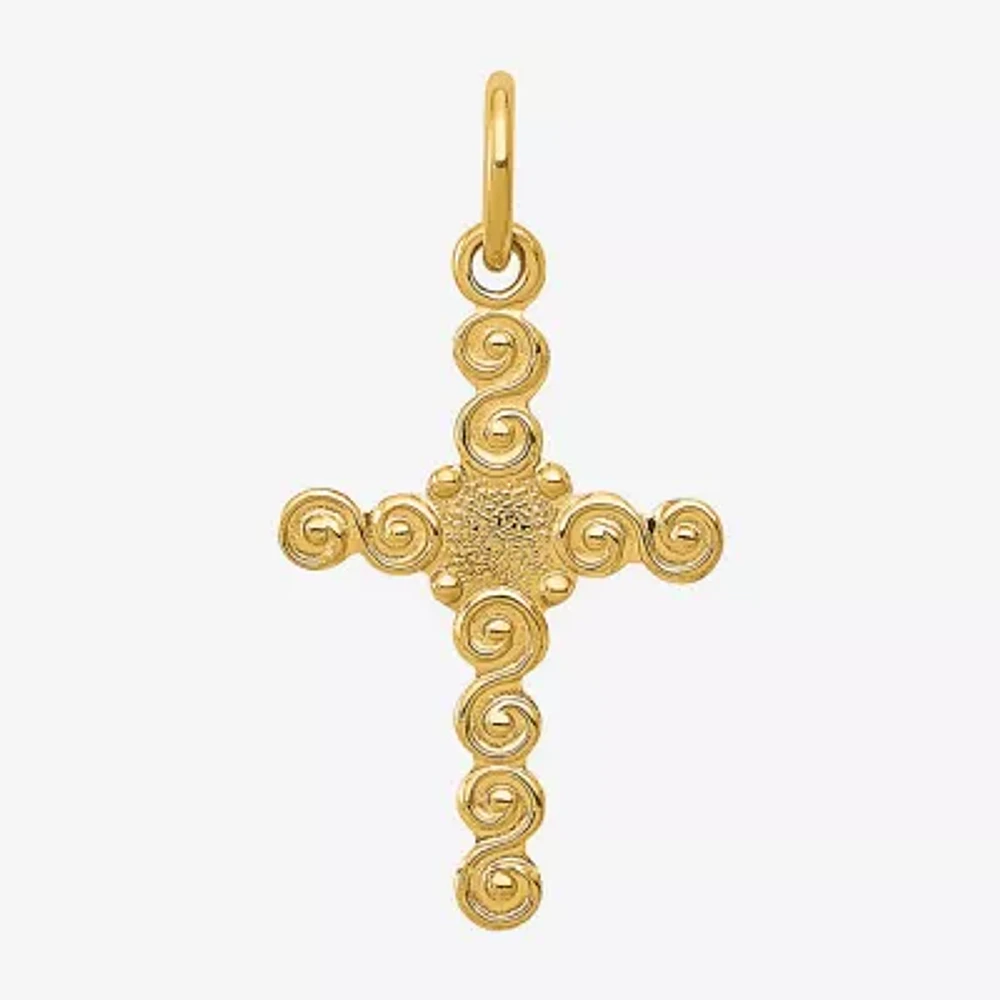 Womens 14K Gold Cross Pendant