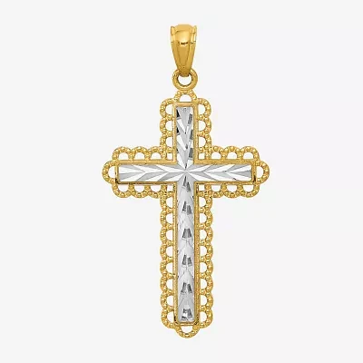 Womens 14K Gold Cross Pendant