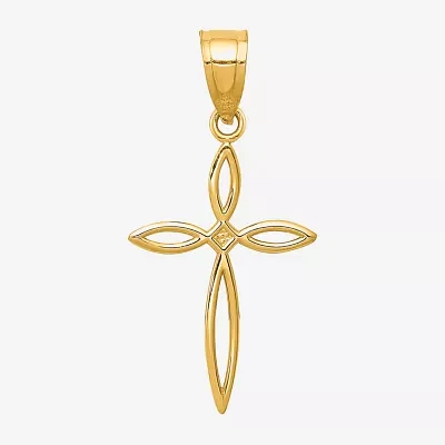 Womens 14K Gold Cross Pendant