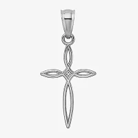 Womens 14K White Gold Cross Pendant