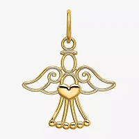 Womens 14K Gold Angel Pendant