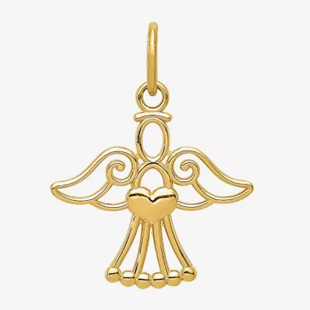 Womens 14K Gold Angel Pendant