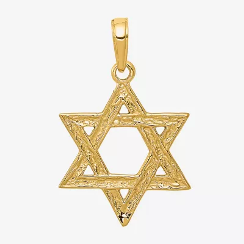 Star Of David Unisex Adult 14K Gold Star Pendants