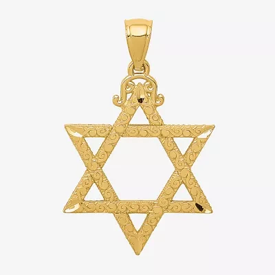 Star Of David Unisex Adult 14K Gold Star Pendant