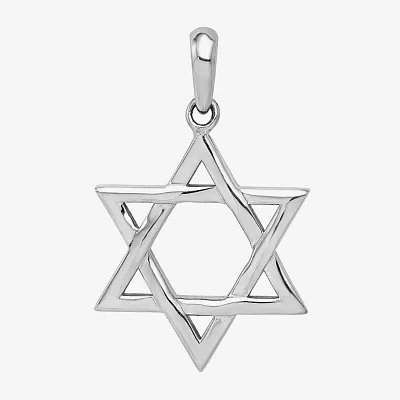 Star Of David Unisex Adult 14K White Gold Star Pendants