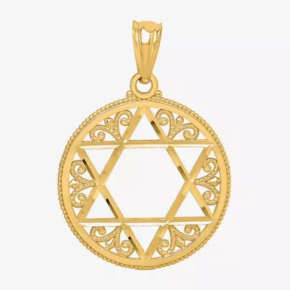 Star Of David Unisex Adult 14K Gold Pendant