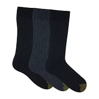 Gold Toe Nantucket Dress 3 Pair Crew Socks Mens