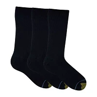 Gold Toe Cotton Metropolitan Dress 3 Pair Crew Socks Mens