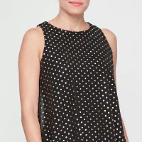 S. L. Fashions Womens Sleeveless Polka Dot Cape Shift Dress