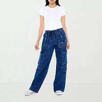 Forever 21 Juniors Cargo Womens Mid Rise Baggy Fit Jean