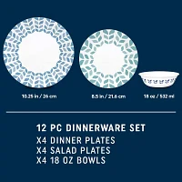 Corelle Northern Pines 12-pc. Glass Dinnerware Set