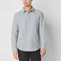 mutual weave Mens Regular Fit Long Sleeve Button-Down Shirt