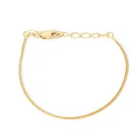 Children's 14K Yellow Gold Over Silver Wheat Chain Bracelet