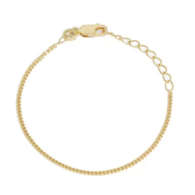 Children's 14K Yellow Gold Over Silver Curb Chain Bracelet