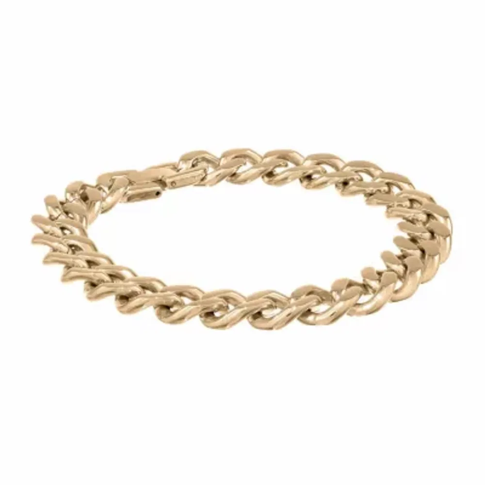 Stainless Steel 10 Inch Solid Curb Chain Bracelet