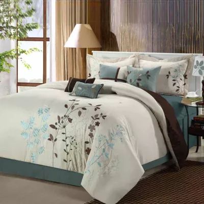 Chic Home Bliss Garden 8-pc. Midweight Embroidered Comforter Set