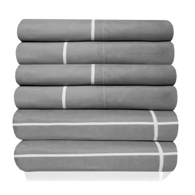 Sweet Home Collection 6-Piece 1500 Thread Count Egyptian Quality Deep Pocket Bed Sheet Set Window Pane