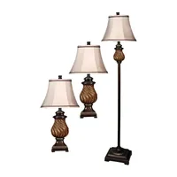 Stylecraft Toffee 3 piece. Lamp Set