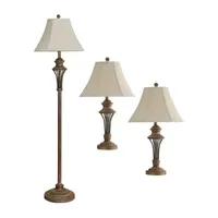 Stylecraft Wood 3-pc. Lamp Set