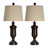 Stylecraft Wood 2-pc. Lamp Set