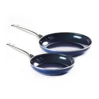 As Seen On TV Blue Diamond Infused 2-pc. Aluminum Non-Stick 9.5" and 11" Frying Pan Duo