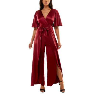 premier amour off the shoulder velvet jumpsuit