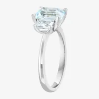 Effy  Womens Genuine Blue Aquamarine Sterling Silver Oval Cocktail Ring