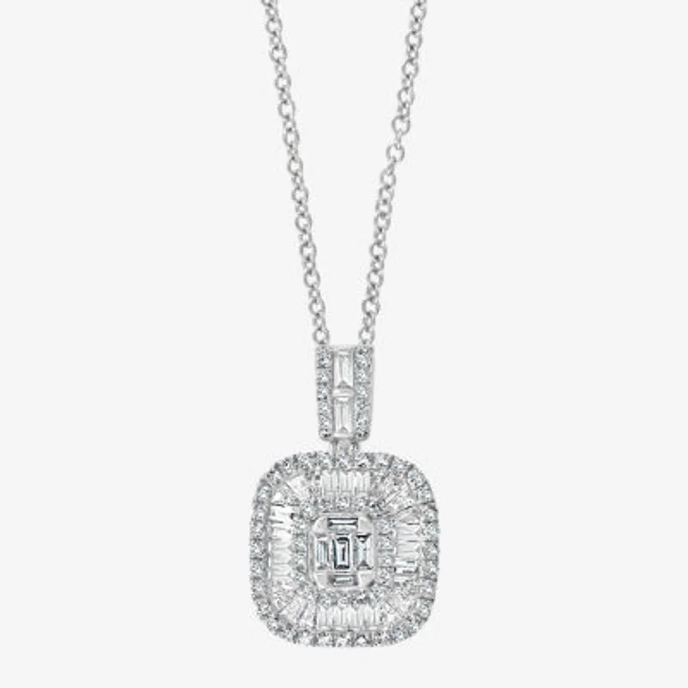 Effy Womens / CT. T.W. Natural Diamond 14K White Gold Pendant Necklace