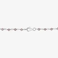 Womens Pink Mother Of Pearl Sterling Silver Rosary Necklaces