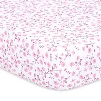 The Peanutshell Purple Floral 4-pc. Crib Sheet