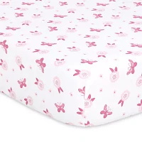 The Peanutshell Pink Butterfly 4-pc. Crib Sheet