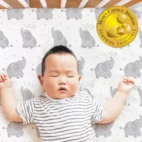 The Peanutshell Gray Elephant 4-pc. Crib Sheet