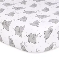 The Peanutshell Gray Elephant 4-pc. Crib Sheet