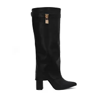 Yoki Womens Nella Water Resistant Block Heel Winter Boots