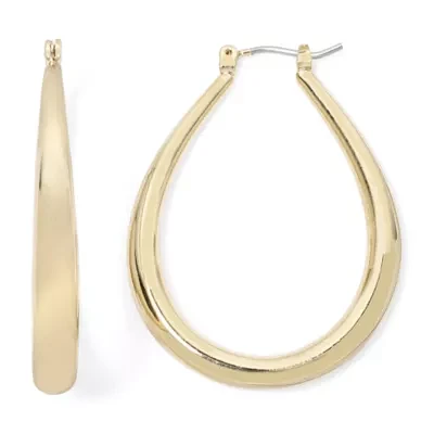 Mixit Hypoallergenic Gold Tone Oval Hoop Earrings