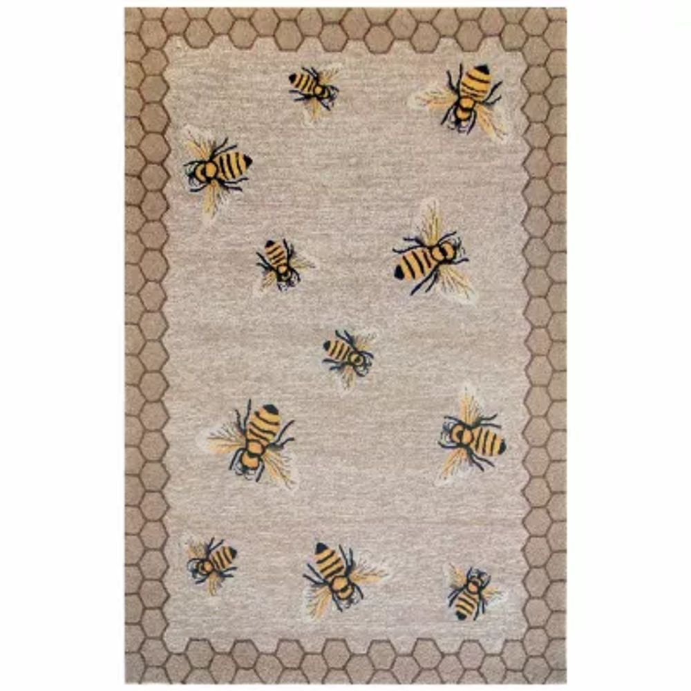 Liora Manne Frontporch Honeycomb Bee Indoor/Outdoor Rug