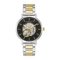 Caravelle Designed By Bulova Dress Mens Automatic Two Tone Stainless Steel Bracelet Watch 45a152